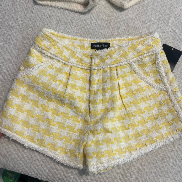 NWT Retrofete Adri Short in Yellow & White ($345) - Size Large - Picture 6 of 7